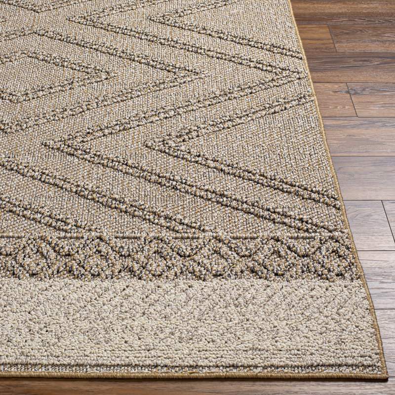 Issel Southwestern Brown Indoor/Outdoor Area Rug, Rectangle 8' x 10'