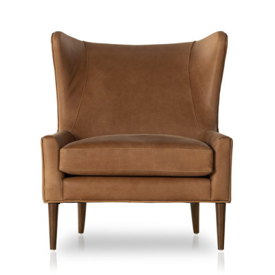 Perth 76.83Cm Wide Top Grain Leather Wingback Chair by Birch Lane