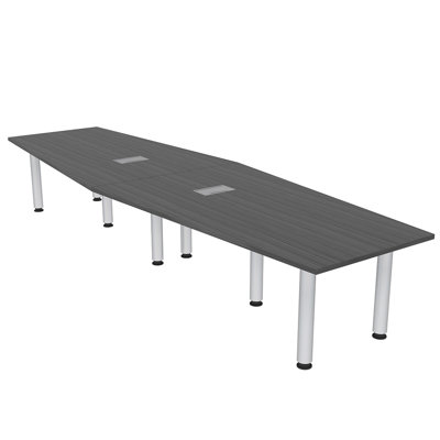 10 Ft  Hexagon Shaped Conference Table Post Legs Electric and Data