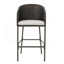 Ensemble de 2 tabourets de bar d'extérieur en rotin PE avec coussins imperméables 31 po Multibrown