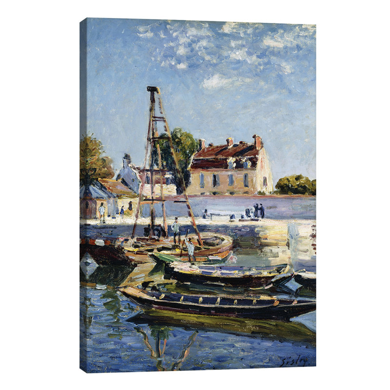 Barges, 1885 - Wrapped Canvas Painting, 66.04 cm H x 45.72 cm W x 3.175 cm D