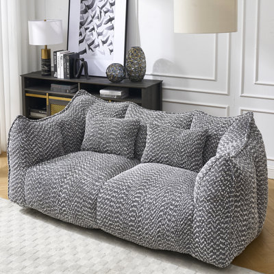 Chaise douce avec noyau haute résilience, convient à une utilisation en intérieur, chaise en chenille grise, relaxante à divers endroits