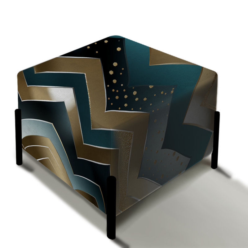 Metallic Chevron Elegance Patter - Repose-pieds carré à chevrons