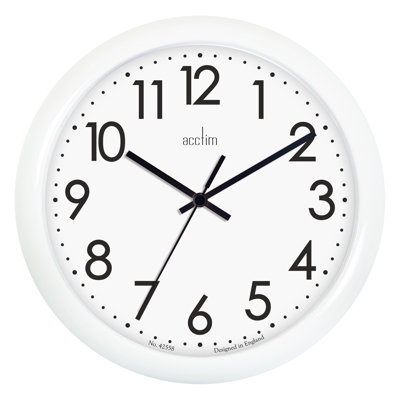 Acctim Abingdon 25.5cm Wall Clock with Quartz Movement White