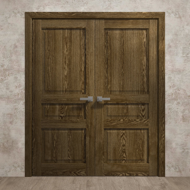Portes doubles intérieures intérieures | Ego 5012 | Cadre de panneau intérieur en bois massif | Portes modernes pour placard