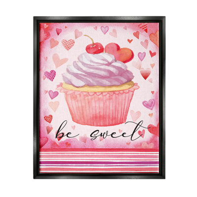 Be Be Romantic Hearts Cupcake Floater, art mural sur toile par ND Art