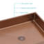 Lavabo de salle de bain 19 po x 15 po en acier inoxydable or rose avec bonde escamotable