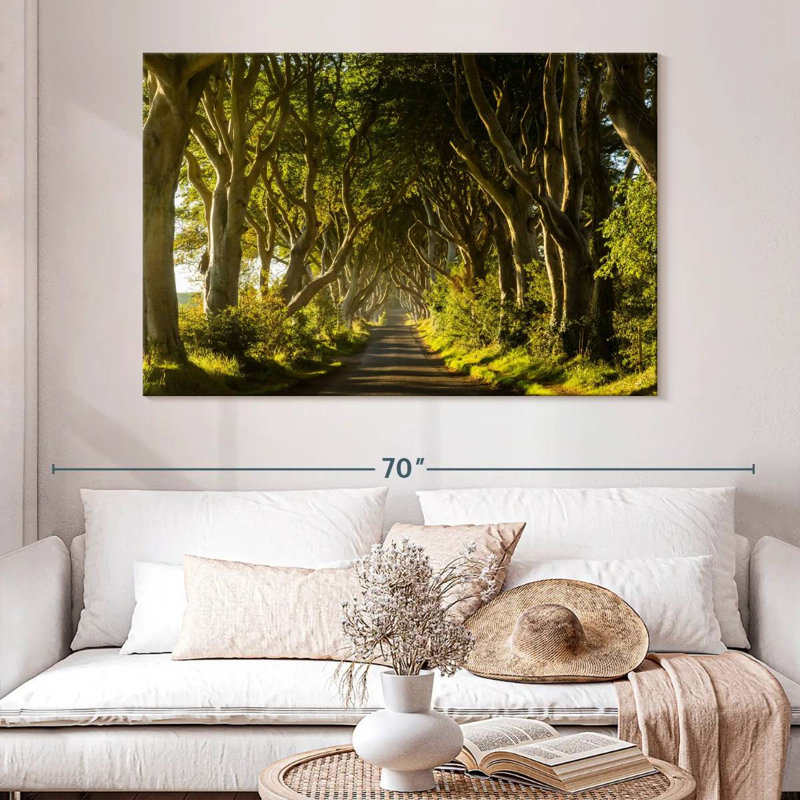 Harnek Sunlit Trees Path, 34" H x 51" W