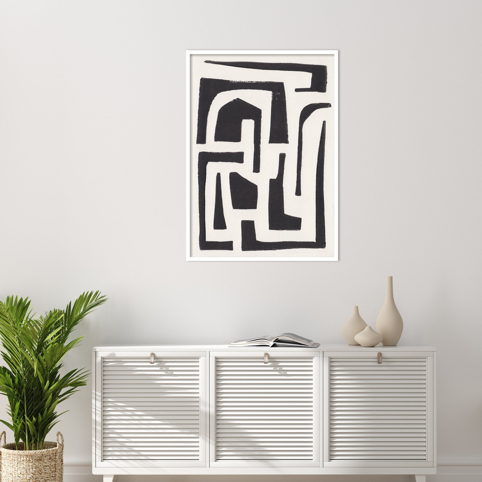 Neighborhood Print by Alisa Galitsyna, White, 41" H x 30" W x 1" D