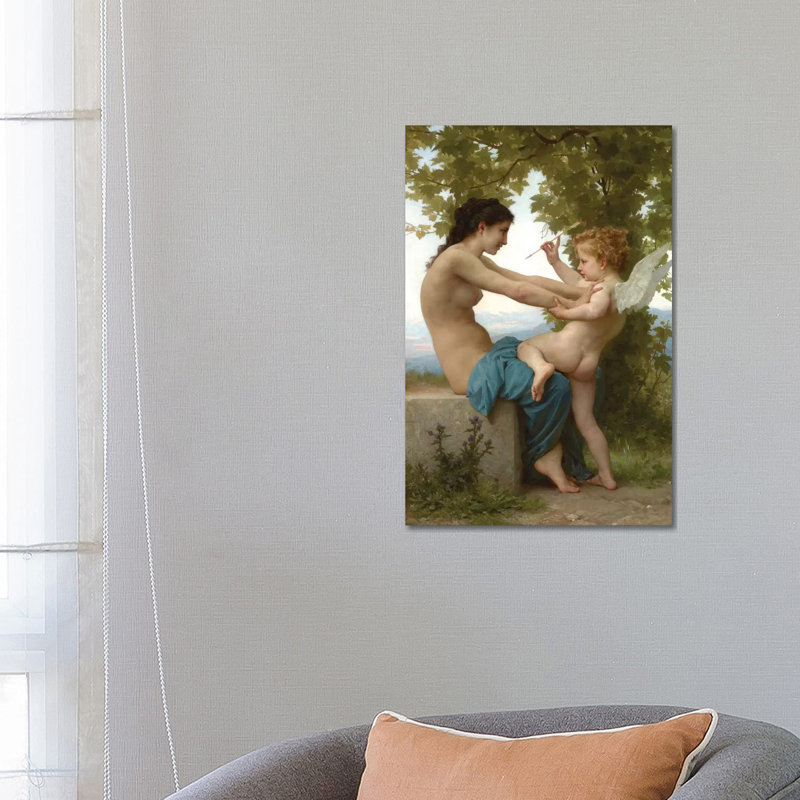 A Young Girl Defending Herself Against Eros, c.1880 1 Piece Wrapped Canvas Painting, 66.04 cm H x 45.72 cm W x 1.91 cm D
