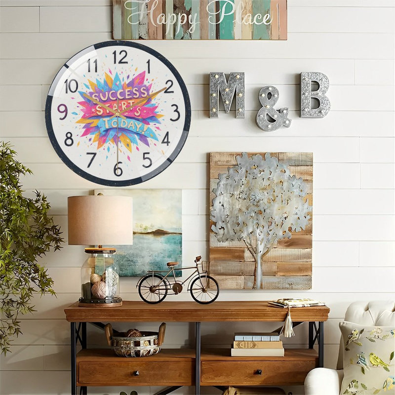 Horloge murale en verre 12 po