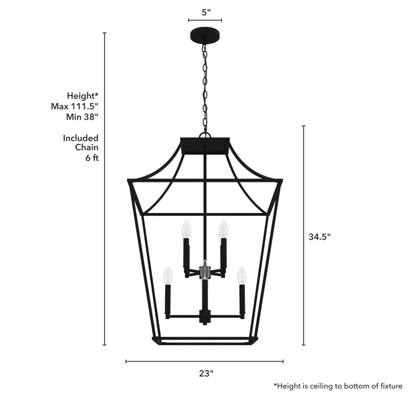 Laurel Ridge 8 Light Lantern Pendant, Natural Iron