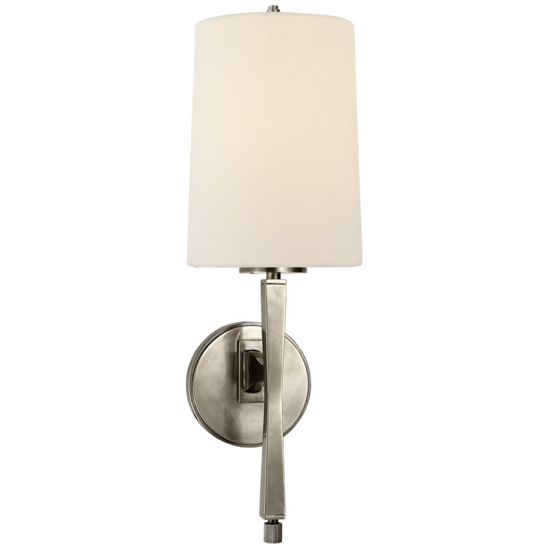 Thomas O'Brien Edie Sconce, Antique Nickel, Fabric