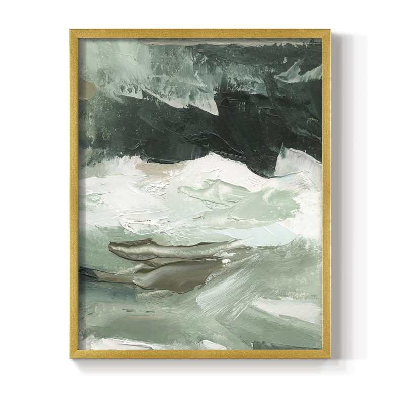 Crashing I Framed Print - Solid Wood, 20" H x 16" W, Gold