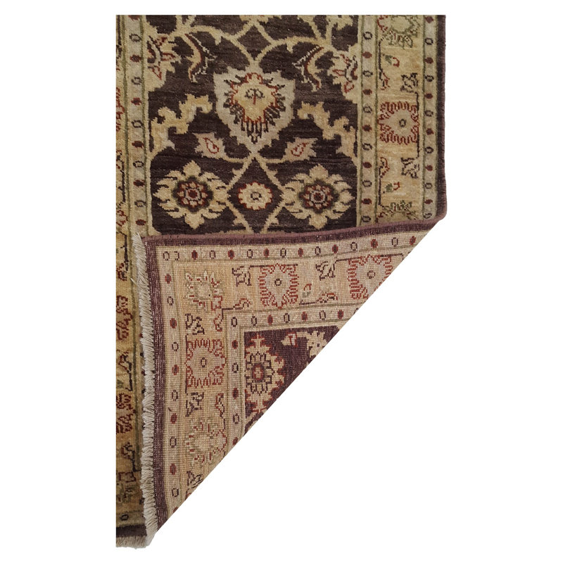 Ziegler Hand Knotted 2.6x7 Brown / Gold Runner