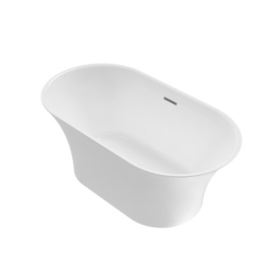 59",66 GAL Freestanding Acrylic Soaking Bathtub With Chrome Drain & Slotted Overflow