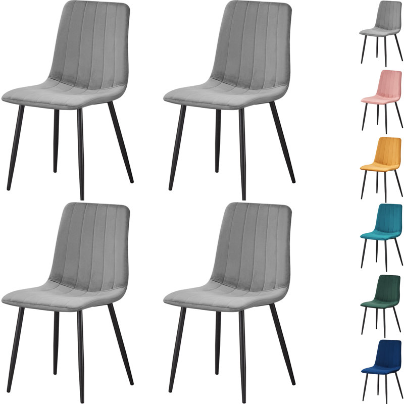 Upholstered Velvet Dining Chair, Grey