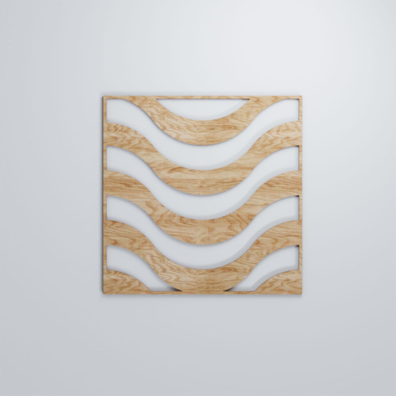 Panneaux muraux décoratifs en bois Parker, Chêne rouge, H 15,375 po x l 15,375 po x P 0,25 po