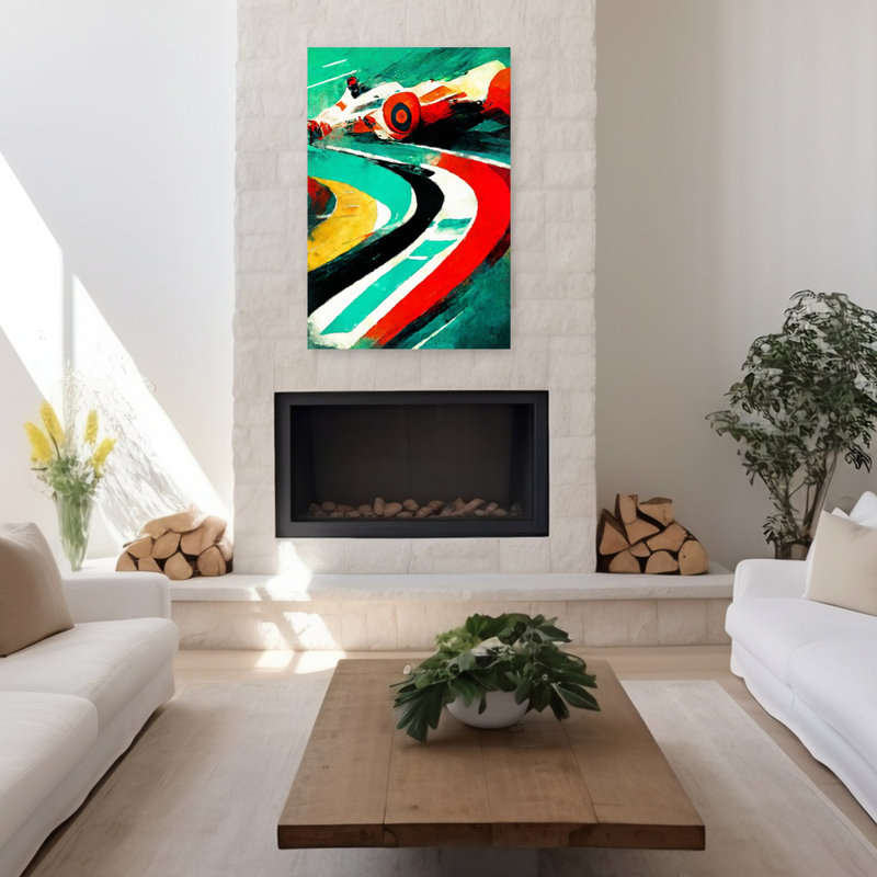 Art mural Vivid Racing Action, 48" H x 32" W