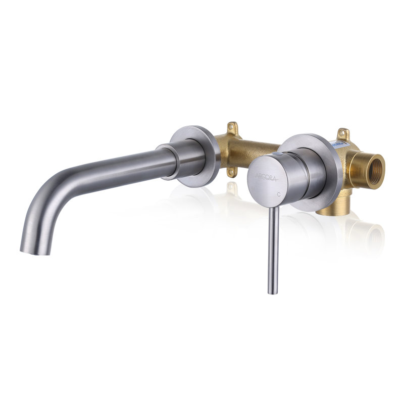 Wall Mounted Optional Single-handle Bathroom Faucet, Brushed Nickel