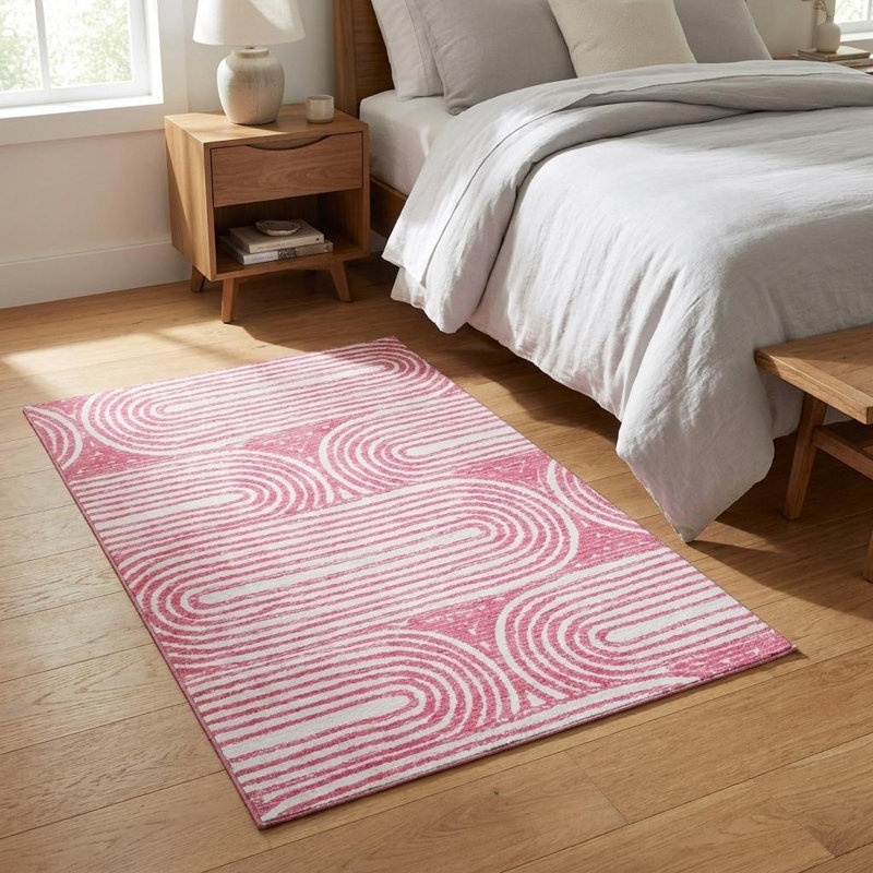 Tapis délavé géométrique délavé et vieilli 3 pi x 5 pi avec protection UV