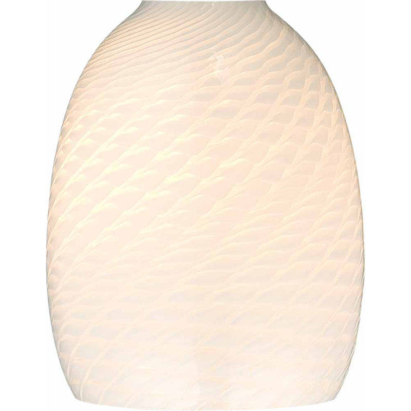 Abat-jour suspendu ovale à franges blanches H 6,5 "x l 5,25", Blanc