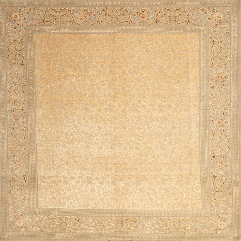 Tapis de zone crème contemporaine, Carré 6 pi