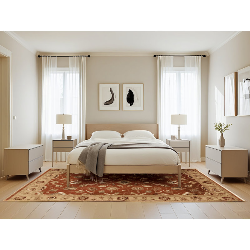 Machine Washable Persian Brown Area Rug, Rectangle 5' x 8'