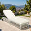 Chaise longue d'extérieur avec dossier à 5 positions, structure en rotin renforcé, repose-pieds réglables et roues mobiles-2062532292