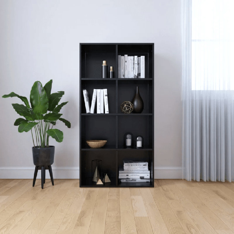 Abelia Bookcase, Black, (3 Shelves) 114cmH x 36cmW x 30cmD
