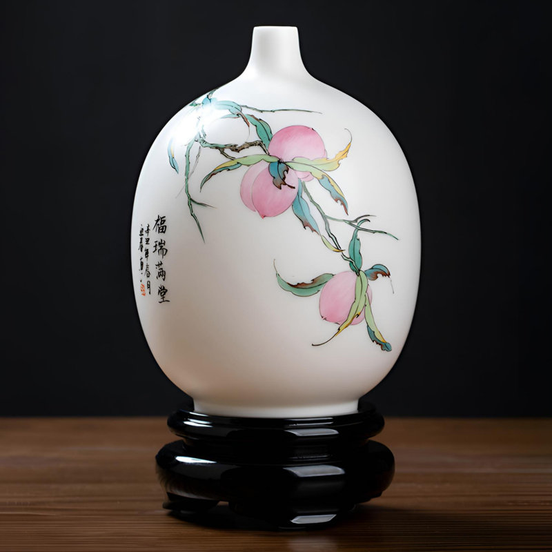 Vase en porcelaine blanche pure - Décoration de table artisanale exquise