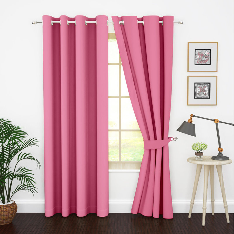 Blackout Curtain Pair, Baby Pink, 46" W x 84" L