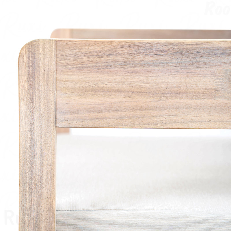 Fauteuil club pivotant en bois Telluride, finition blanc clair avec coussin beige, Blanc clair