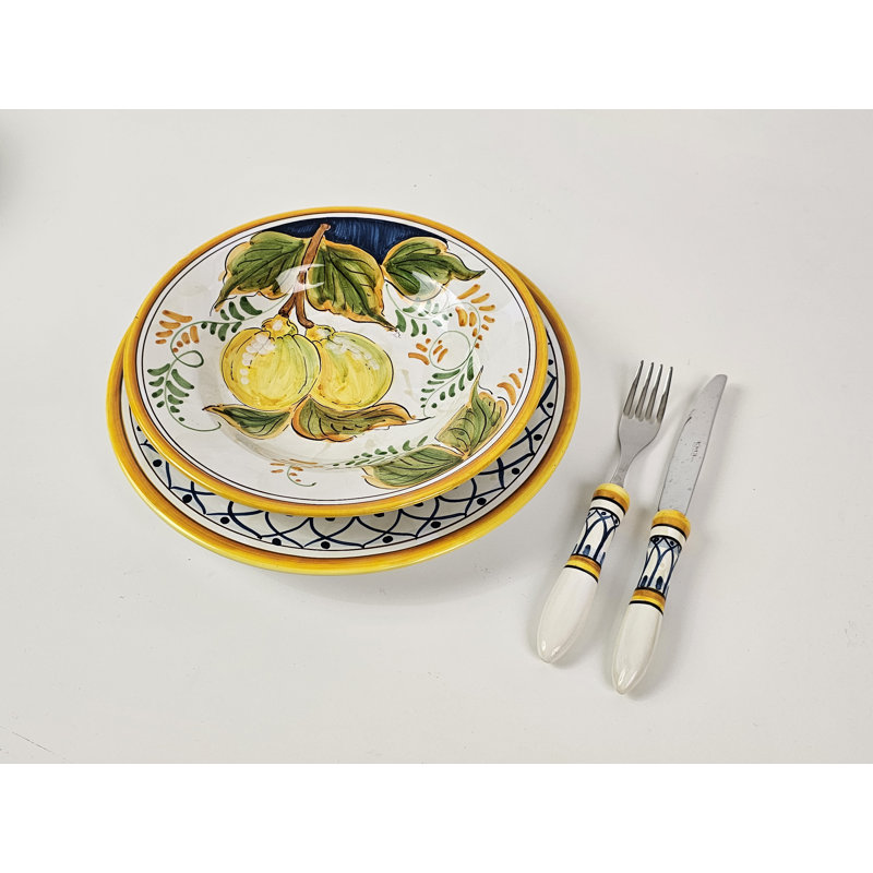 Positano Handmade Ceramic Dinnerware Set - Service for 2