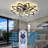 Modern Black Led Ceiling Fan With Lights, 35" Low Profile Flush Mount, Flower Design, Dimmable 3 Color Temperatures, 6-speed Quiet Motor, Remote & App Control For Bedroom Living Room Kitchen-1050425529-1055816118-1055569694