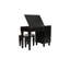 Meuble-lavabo formel noir pour chambre à coucher - Tabouret avec siège confortable et support de rangement