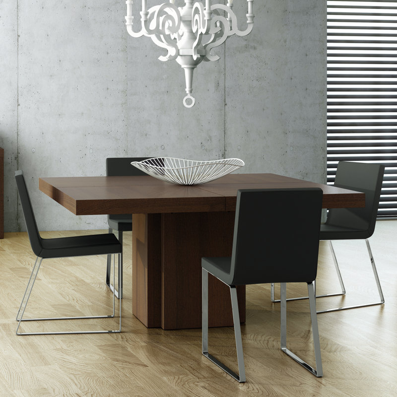 Dion Dining Table, 30" H x 51" W x 51" D, Brown/Black 
