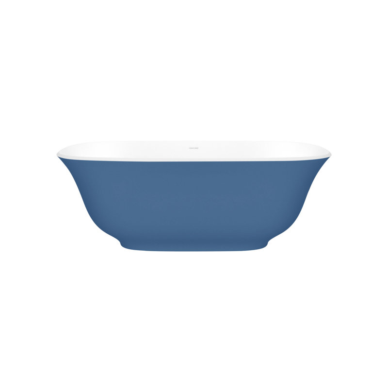 Amiata 59.75" x 28.625" Freestanding Soaking Bathtub with Void, Matted White, Tarpaulin Gray - Matte