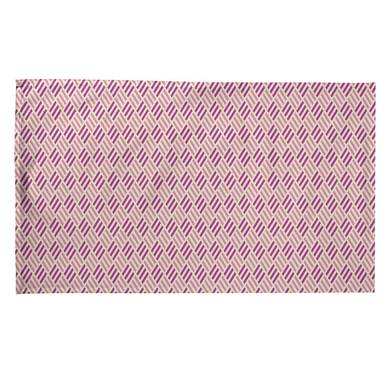Torchon à losanges à rayures, Rose/mauve, Polyester sergé