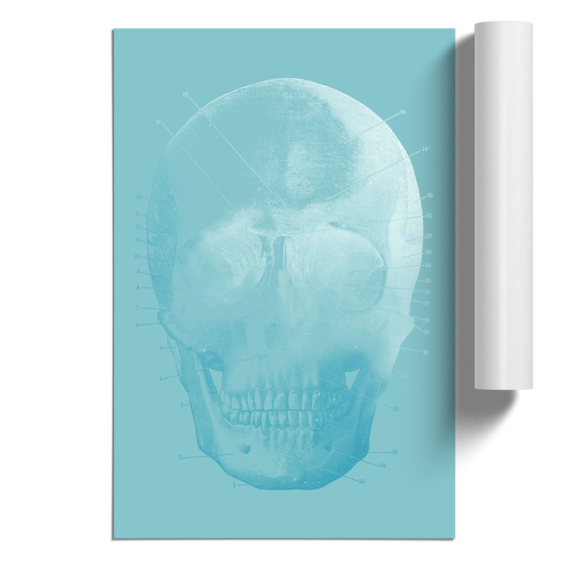 Blue Twilight Skull - Frameless Print, 42cm H x 30cm W x 0.1cm D