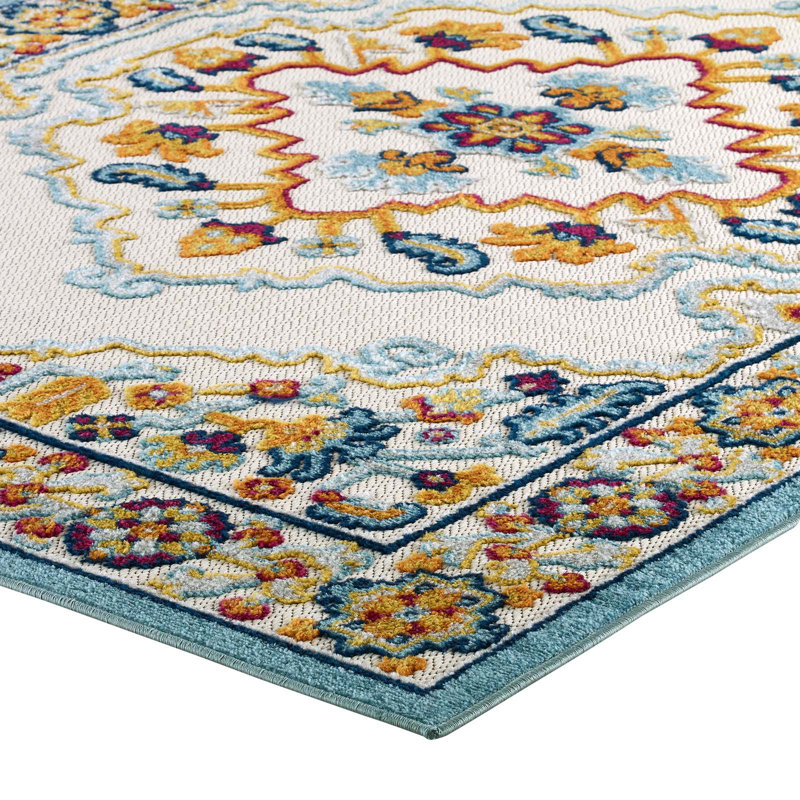 Multicolor Medallion 8' x 10' Synthetic Indoor/Outdoor Area Rug