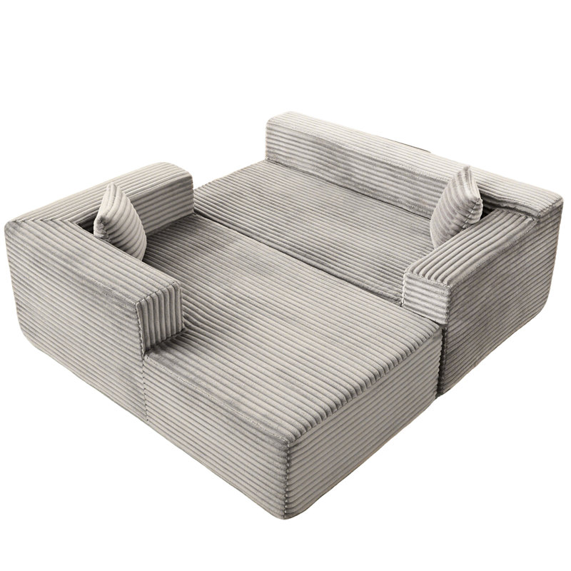 Canapé modulaire en velours côtelé Comfy, Gris