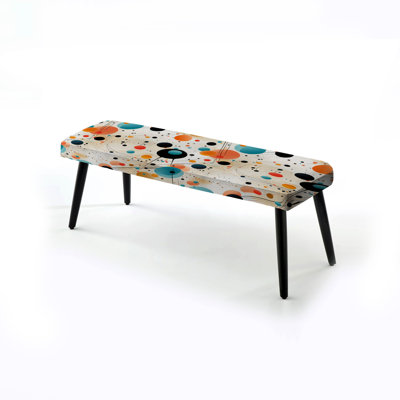 Mcm Abstract Artistry - Banc rembourré noir Mid-Century