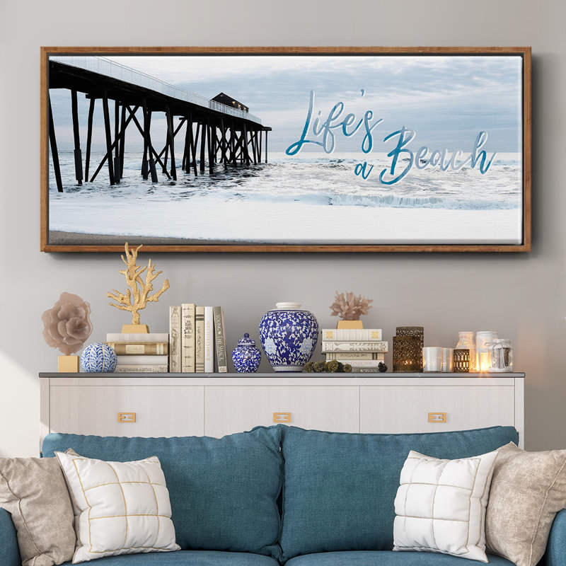 «Life's a Beach», toile encadrée, H 20 po x l 50 po