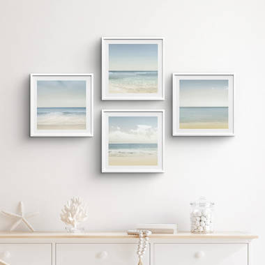 Pastel Beach - 6 Piece Framed Gallery Wall Set - White