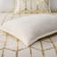 + housse de couette TG simple / simple TG - housse de couette à imprimé métallique, très douce, boutonnée, 2 taies décoratives, coussins décoratifs avec lignes géométriques et imprimé typographique doré sur microfibre, fermeture à boutons, garniture-117061391-117061393