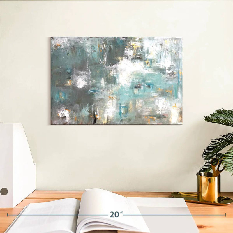 Grey Aqua Gold Illusion, 8" H x 12" W