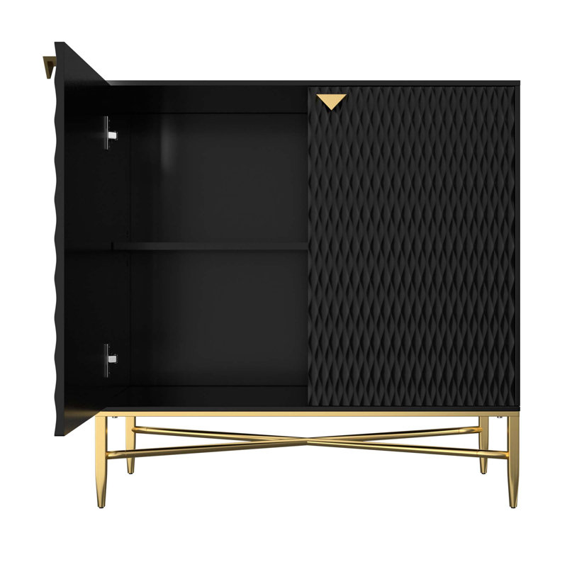 Armoire de rangement autoportante Modern, H 32,87 po x l 31,5 po x P 15,75 po, Noir