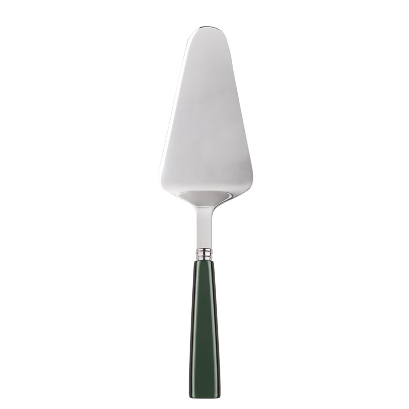 Icone Stainless Steel Cake Server, Dark Green