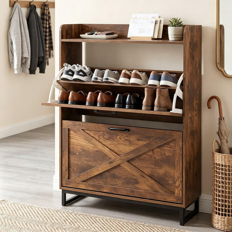 12 Pair Shoe Storage Cabinet